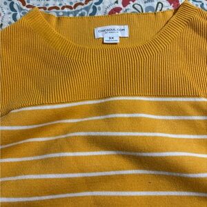 Yellow Striped Women's Top